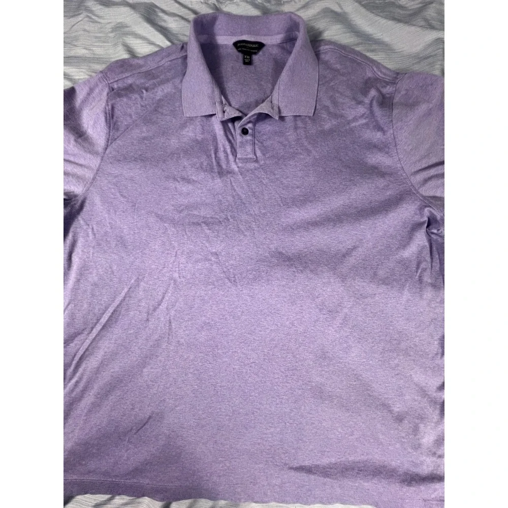 Banana Republic Luxe Touch Performance Polo Shirt Mens XXL‎ Heather Purple